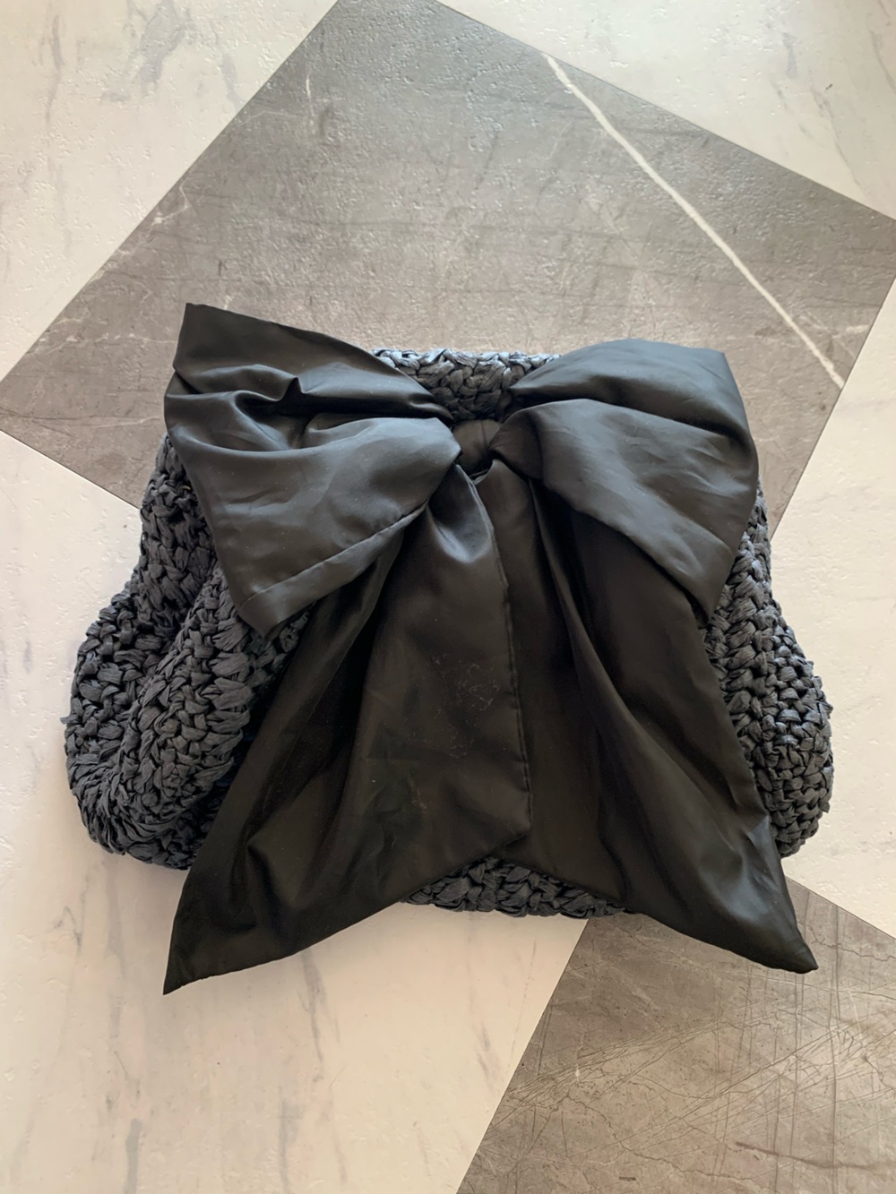 Vineyard Vines Black Satin Bow-Back Camisole